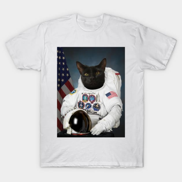 Black Cat Astronaut (Nasa Employee Photo) T-Shirt by treszurechest